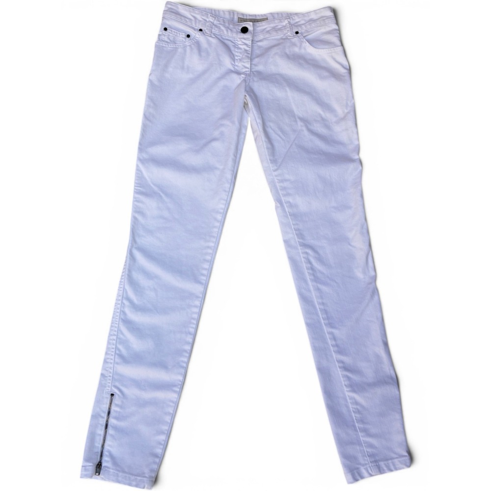 Stella McCartney White Skinny Ankle Zip Jeans IT 42 US 6 Made in Italy